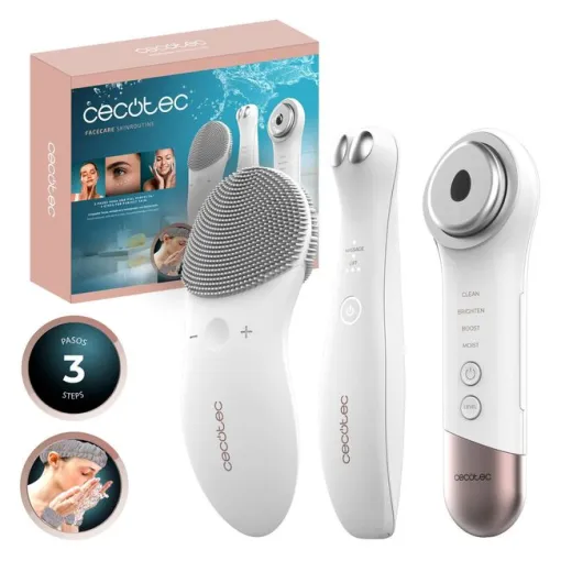 SkinRoutine, impiador facial, antiojeras, masajeador con fototerapia CECOTEC
