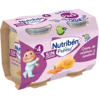 Potito de calabaza y zanahoria NUTRIBEN CENA, pack 2x190 g