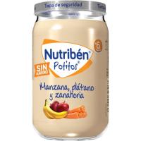 Potito de manzana, plátano y zanahoria NUTRIBEN, tarro 235 g