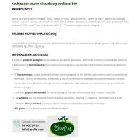 Cookies de sarraceno-choco y avellanas eco ZEALIA, paquete 130 g
