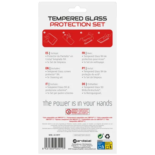 Accesorio para NintendoSswitch 2, tempered glass protector kit 9h  BLACKFIRE