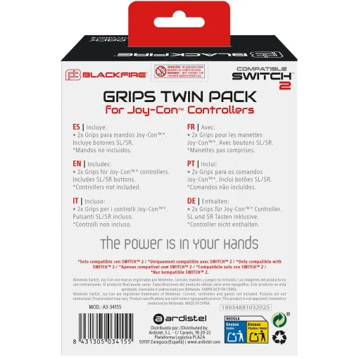 Accesorio para nintendo Switch 2,  joycon (2 uds) gaming grips kit BLACKFIRE