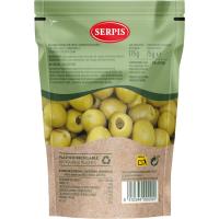 Aceitunas verdes manzanilla sin hueso SERPIS NATURE, bolsa 75 g