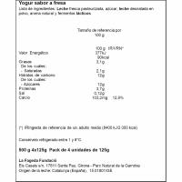 Yogur sabor fresa LA FAGEDA, pack 4x125 g