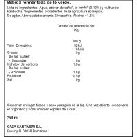 Kombucha original bio SANTIVERI, botella 250 ml