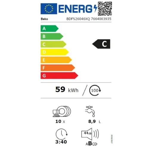 Lavavajillas libre instalación 45 cm BDFS26046XQ BEKO