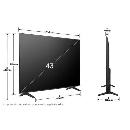 Tv Led 43" UHD 4K Smart 43A6Q HISENSE