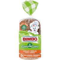Pan de molde cero & cero con cereales y semillas BIMBO, 360 g