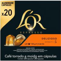 L 'OR Nespresso 5 sistemako Espresso Delizioso kafea, kutxa 20 ale