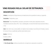 Vino Rosado D.O. Rioja SOLAR DE ESTRAUNZA, botella 75 cl
