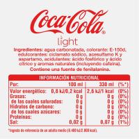 Refresco de cola light COCA COLA, pack 24x33 cl