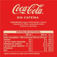 COCA COLA kafeinarik gabeko kola freskagarria, lata 33 cl