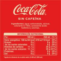 COCA COLA kafeinarik gabeko kola freskagarria, botila 2 litro