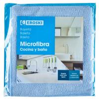 Bayeta de microfibra baño cocina 40x40 cm EROSKI, pack 1 ud