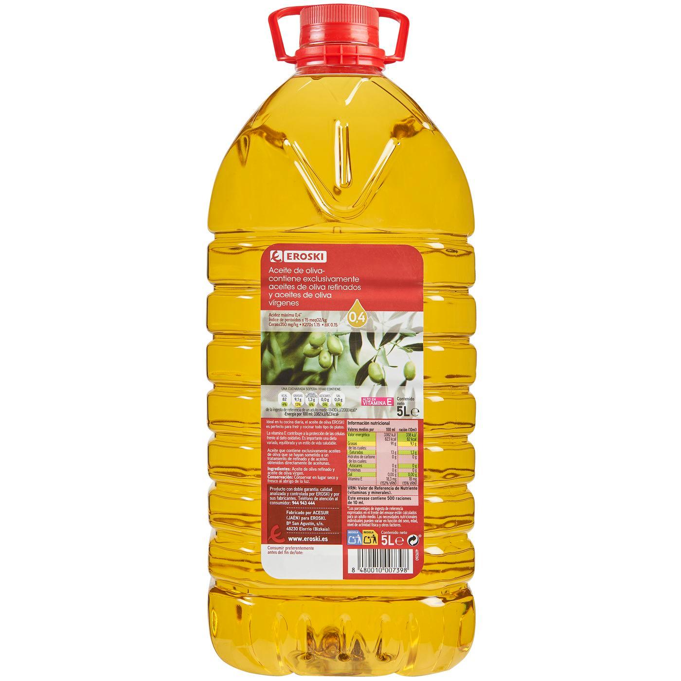 Aceite de oliva suave EROSKI, garrafa 5 litros en Eroski