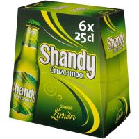 Cerveza con limonada CRUZCAMPO Shandy, pack botellín 6x25 cl