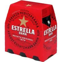 Cerveza ESTRELLA DAMM, pack botellín 6x25 cl