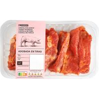 Costilla de cerdo adobada en tiras EROSKI, bandeja aprox. 500 g