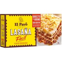 Lasagna instantánea EL PAVO, 18 placas, caja 200 g