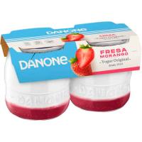 Yogur original con fresas DANONE, pack 2x135 g