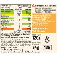 Sardina en aceite de girasol EROSKI basic, lata 120 g