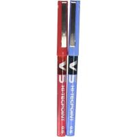 Bolígrafo rotulador tinta líquida punta aguja, rojo y azul V5 PILOT, Pack 2 uds