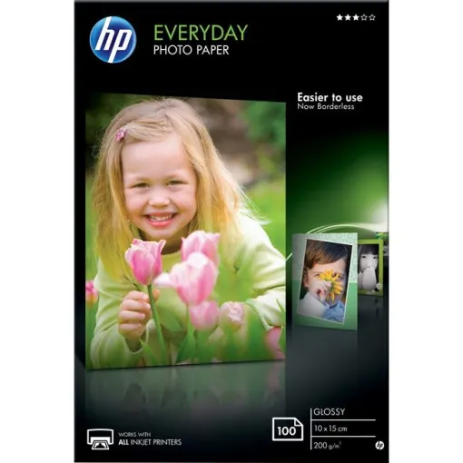 Papel foto brillo, A4 210x297 mm, Q2510A HP, 100 hojas