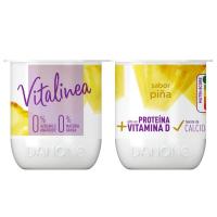Yogur desnatado de piña DANONE VITALINEA, pack 4x120 g