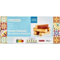 Turrón de yema tostada sin azúcar EROSKI, caja 200 g