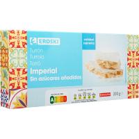 Turrón imperial sin azúcar EROSKI, caja 200 g