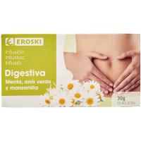 Infusión digestiva EROSKI, caja 20 sobres