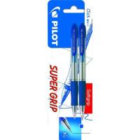 Bolígrafo retráctil, tinta base de aceite azul, punta 1.0mm Super Grip PILOT, 2ud