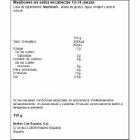 ISABEL muskuiluak eskabetxean 13/18 ale, lata 115 g