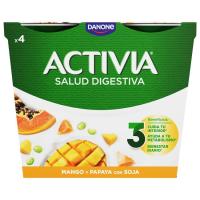 DANONE ACTIVIA jogurta mango, papaia eta sojarekin, sorta 4x120 g