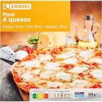 Pizza Premium 4 quesos EROSKI, caja 345 g