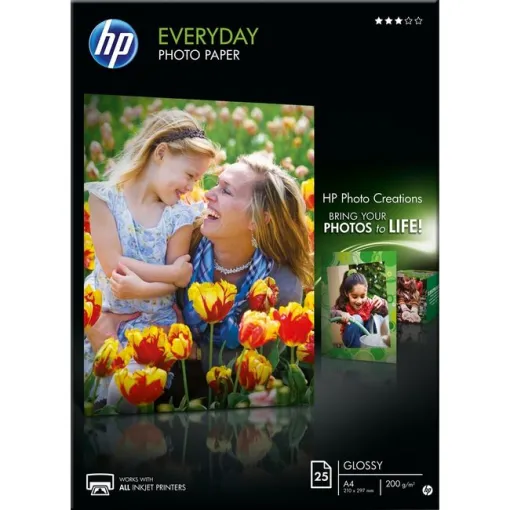 Papel foto brillo, A4 210x297 mm,  Q5451A HP, 25 hojas