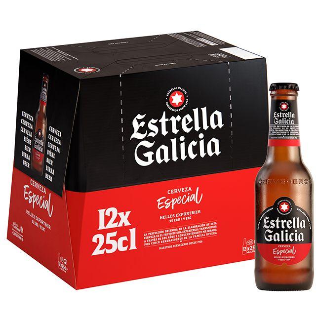 precios Cerveza Especial Estrella Galicia, Pack Botellín 12X25 Cl en Eroski