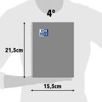 OXFORD 100430166 espiral koadernoa, 4º, laukiduna 4x4, tapa biguna Zein iritsiko zaizu, 80 orri