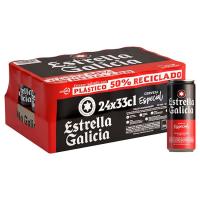 Cerveza especial ESTRELLA GALICIA, pack 24x33 cl