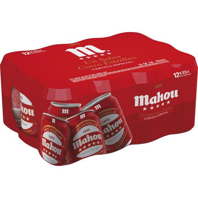 precios Cerveza Mahou 5 Estrellas, Pack Lata 12X33 Cl en Eroski