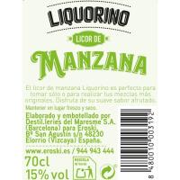 Licor de manzana LIQUORINO, botella 70 cl