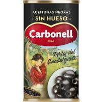 Aceitunas negras sin hueso CARBONELL, lata 150 g