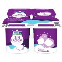Yogur natural azucarado sin lactosa KAIKU, pack 4x125 g