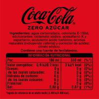Refresco de cola COCA COLA Zero, pack 24x33 cl