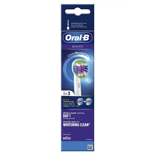 Oral-B 3D White 80338474 cepillo de cabello 3 pieza(s) Blanco