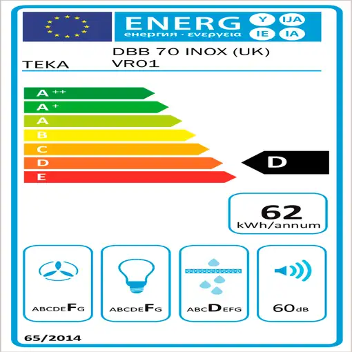 Teka DBB 70 De pared Acero inoxidable 380 m³/h