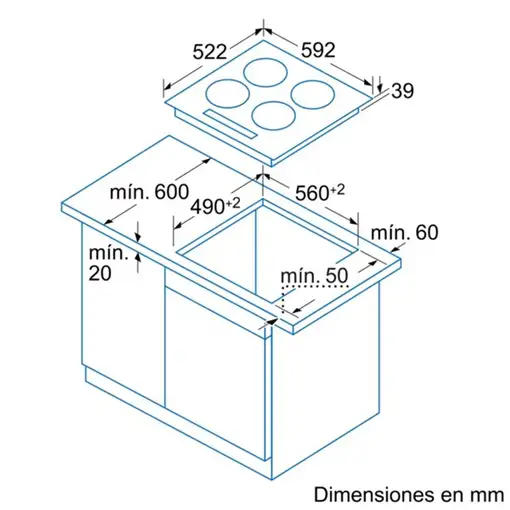 Balay 3EB715LR hobs Negro Integrado Cerámico 3 zona(s)