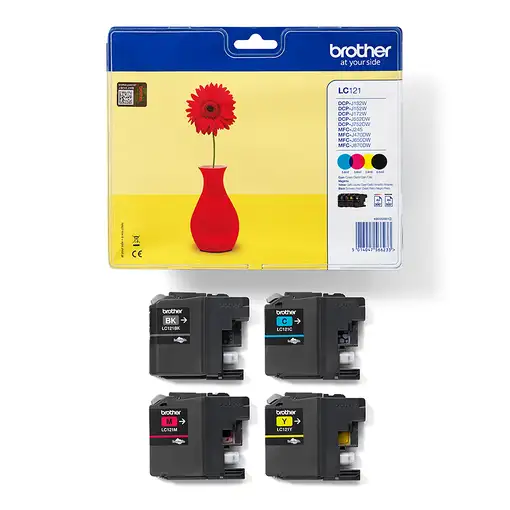 Brother LC121VALBP cartucho de tinta 4 pieza(s) Original Negro, Cian, Magenta, Ama