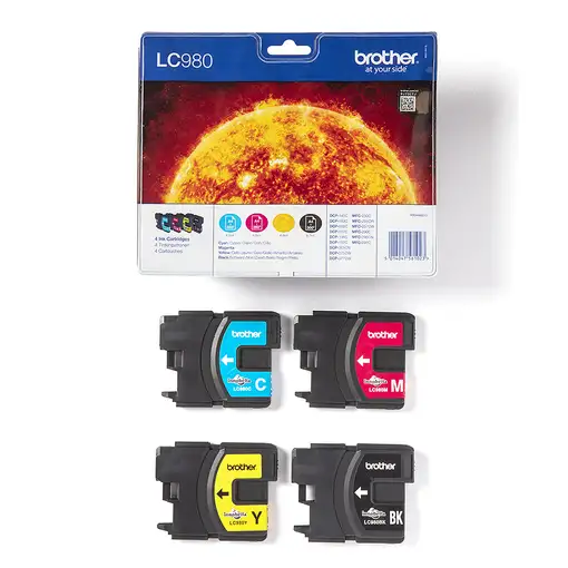 Brother LC980VALBP cartucho de tinta 4 pieza(s) Original Negro, Cian, Magenta, Ama