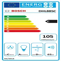 Bosch DHL885C campana Encastrada Acero inoxidable C 630 m³/h